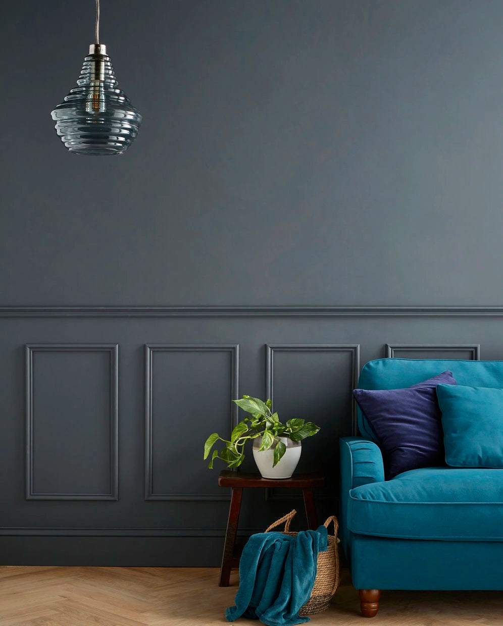 Paint Ready wall panel kit installed on a living room wall
