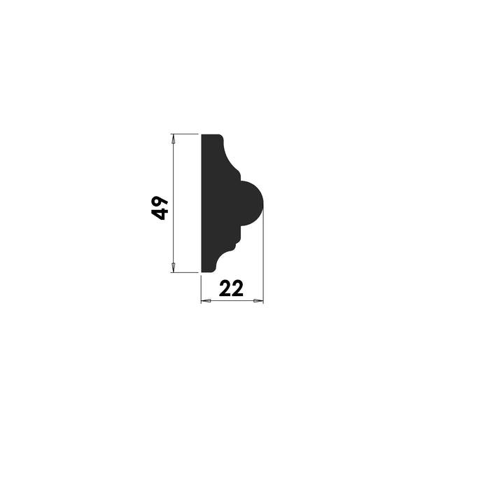 Astragal Dado - 49mm x 22mm - D108