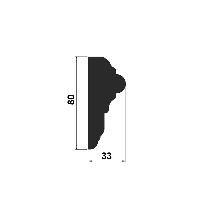 Ovolo Astragal Dado Rail - 80mm x 33mm - D111