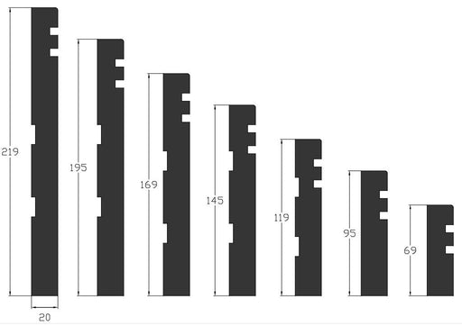 Double Groove Skirting Board - S020 - Fixed Lengths (3.0m)