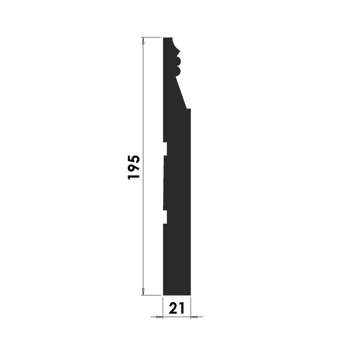 Reeded Flute Skirting Board - 195mm x 21mm - S108