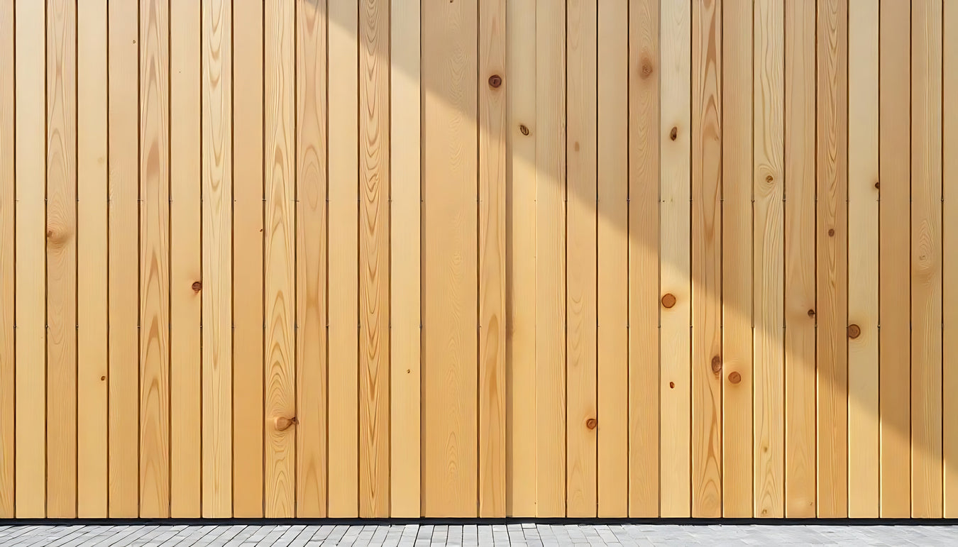 Redwood V-groove timber cladding installed vertically on exterior façade