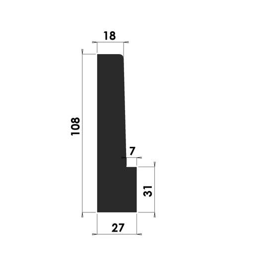 Tapered Stepped Architrave - 108mm x 27mm - A108