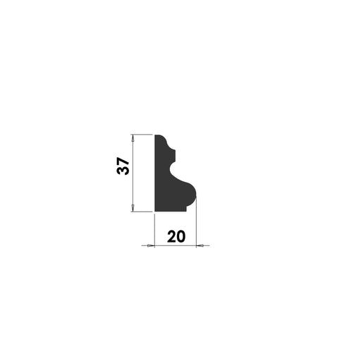 B106 ogee and bead panel bead timber moulding, 37mm x 20mm cross-section profile