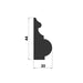 Ogee and Bead Panel Bead - 44mm x 20mm - B116