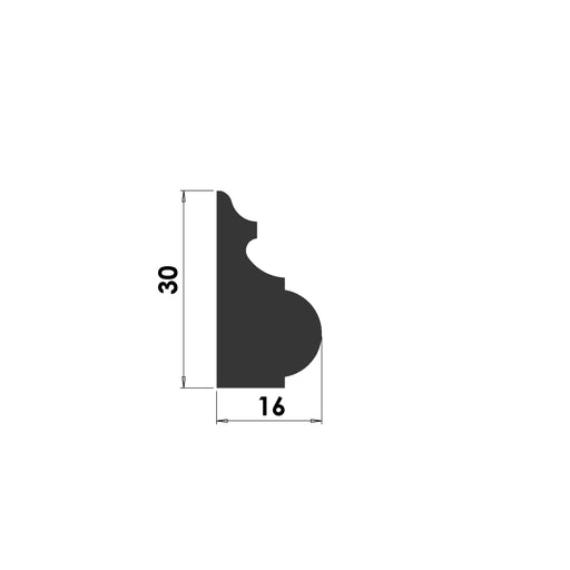 Ogee and Bead Panel Bead - 30mm x 16mm - B117