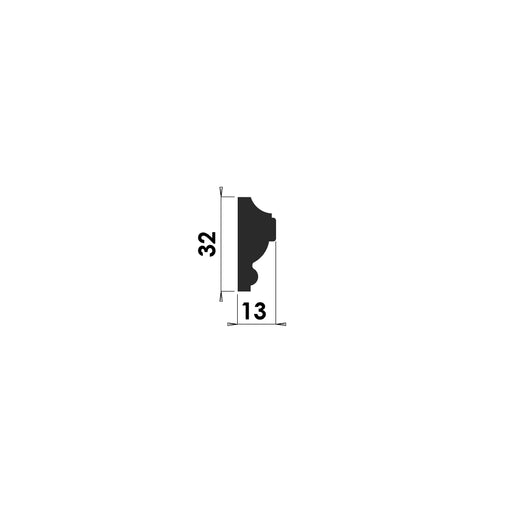 B123 ogee bead timber moulding, 32mm x 13mm profile cross-section detail drawing