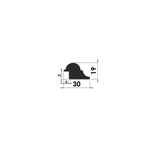 Scotia and Half Round Bolection Mould - 30mm x 19mm - BM106