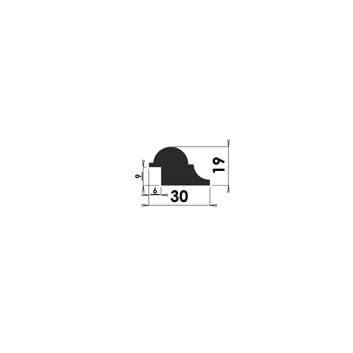 Scotia and Half Round Bolection Mould - 30mm x 19mm - BM106