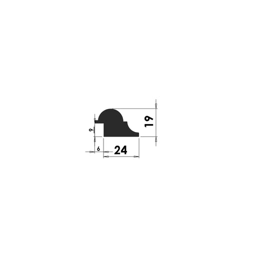 Scotia and Half Round Bolection Mould - 24mm x 19mm - BM106