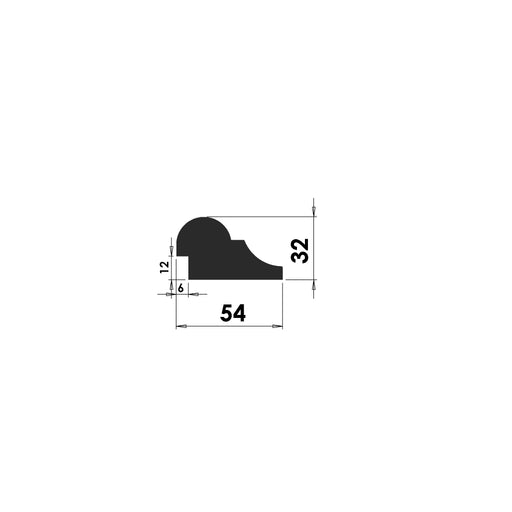 Scotia and Half Round Bolection Mould - 54mm x 32mm - BM108