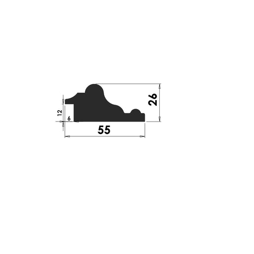 Bead and Ogee Bolection Mould - 55mm x 26mm - BM110