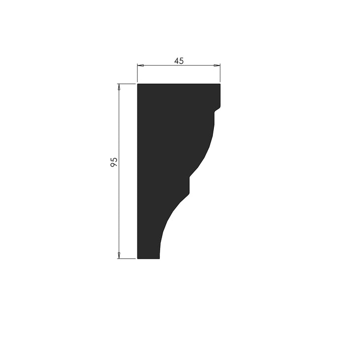 Lambs Tongue Cornice - 95 x 45mm - C021