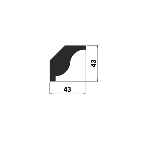 Lambs Tongue Cornice - 43mm x 43mm - C101