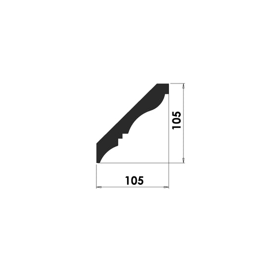 Lambs Tongue Cornice - 105 x 105mm - C104