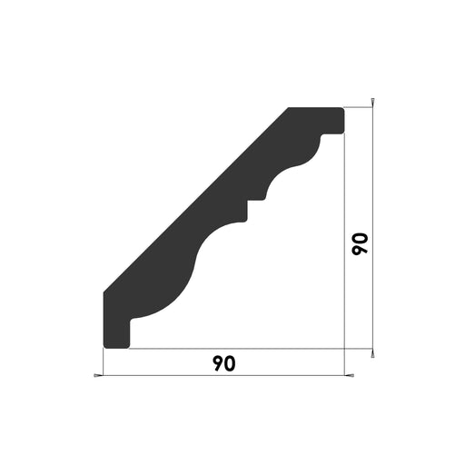 Lambs Tongue Cornice - 95 x 95mm - C106