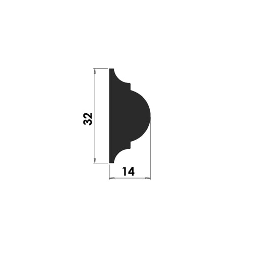 Astragal Dado Rail - 32mm x 14mm - D104