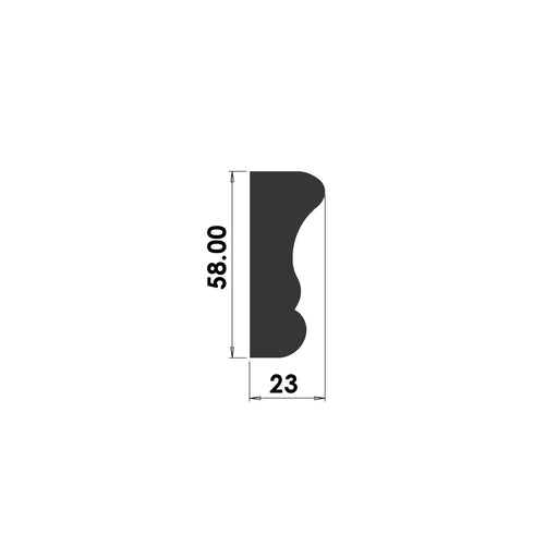 Ogee Dado Rail - 58mm x 23mm - D109