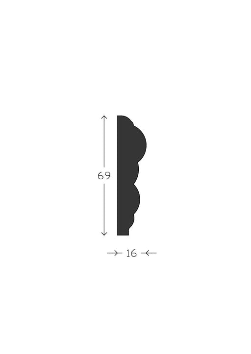 Dado Rail - 69mm x 16mm - D015