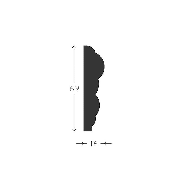 Dado Rail - 69mm x 16mm - D015