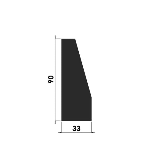 Bevelled Plinth Block - 90mm x 33mm - P101