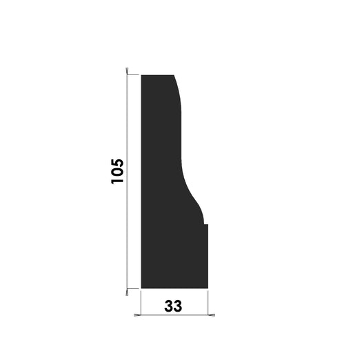 Plinth Block - 105mm x 33mm - P104