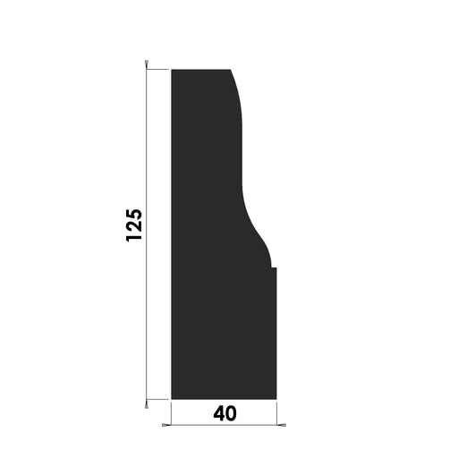 Plinth Block - 125mm x 40mm - P105