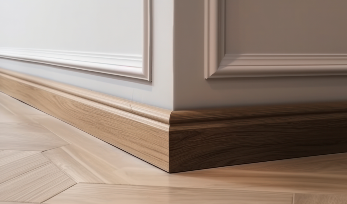 Exquisite Oak Skirting Board with Elegant Panelling Above